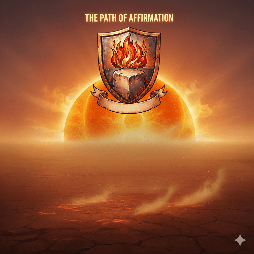 Fire shield rising above a glowing firegold horizon